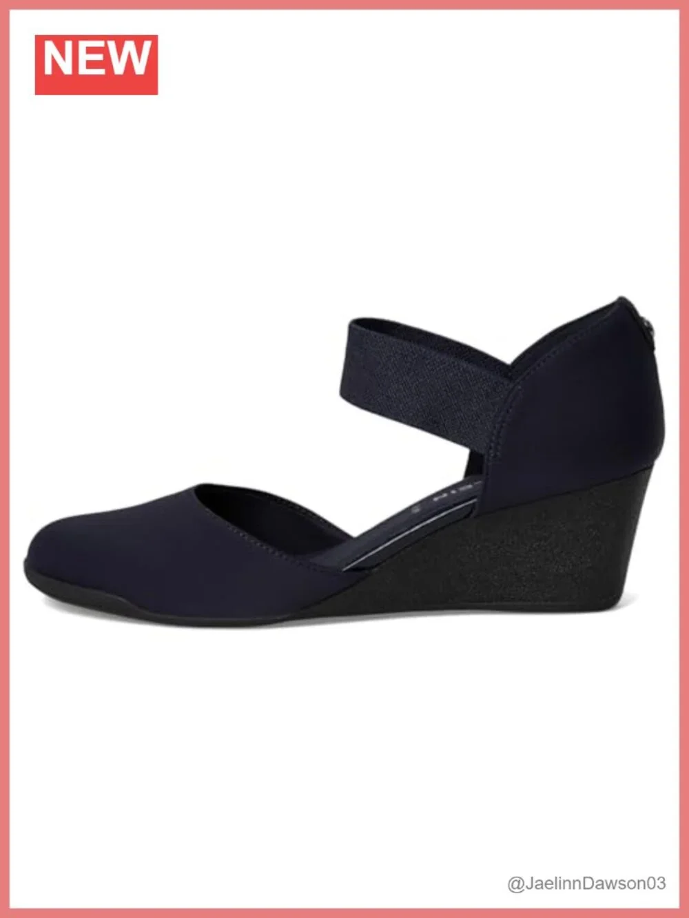 Anne Klein Women's Tiffany Wedge Sandals Stretch Fabric Rounded Toe Pull-On